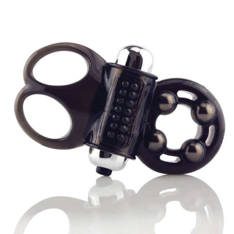 טבעת רוטטת שחורה להעצמת הזיקפה