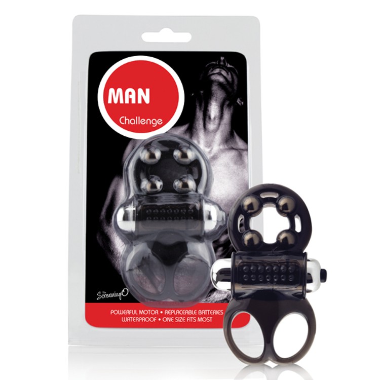 טבעת רוטטת שחורה להעצמת הזיקפה