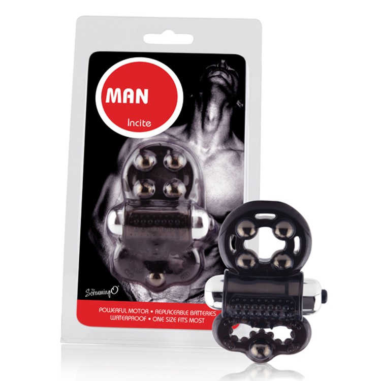 טבעת רוטטת שחורה להעצמת הזיקפה הכוללת חבק לאשכים