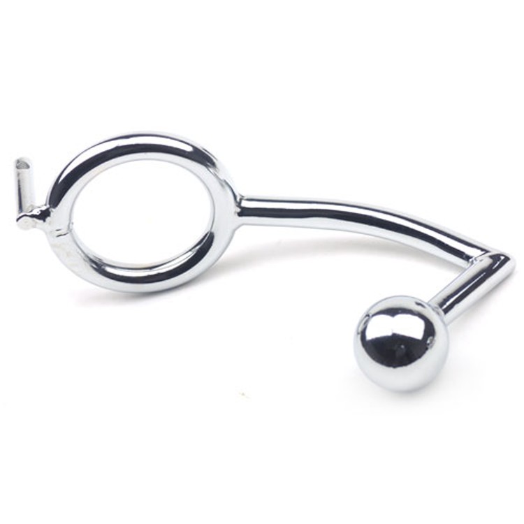 Metal Locking Chastity Cage with Anal Hook