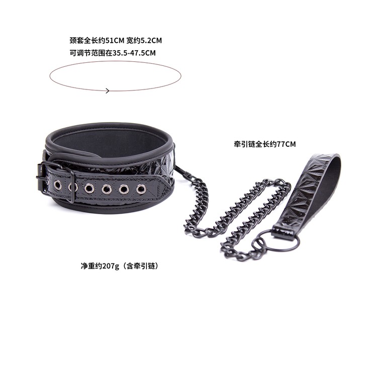 קולר משובץ רצועה שחור