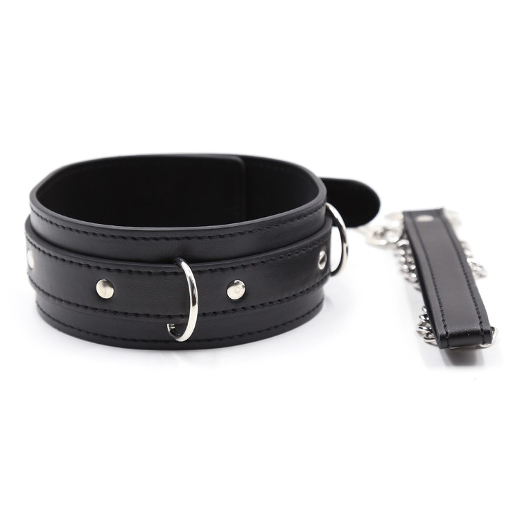 קולר דמוי עור שחור