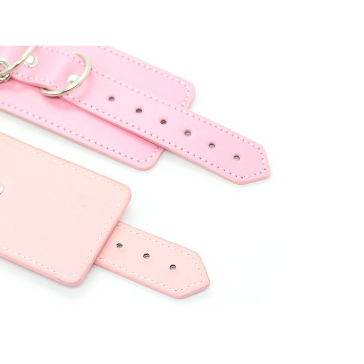 אזיקי ידיים דמוי עור ורוד 3 טבעות