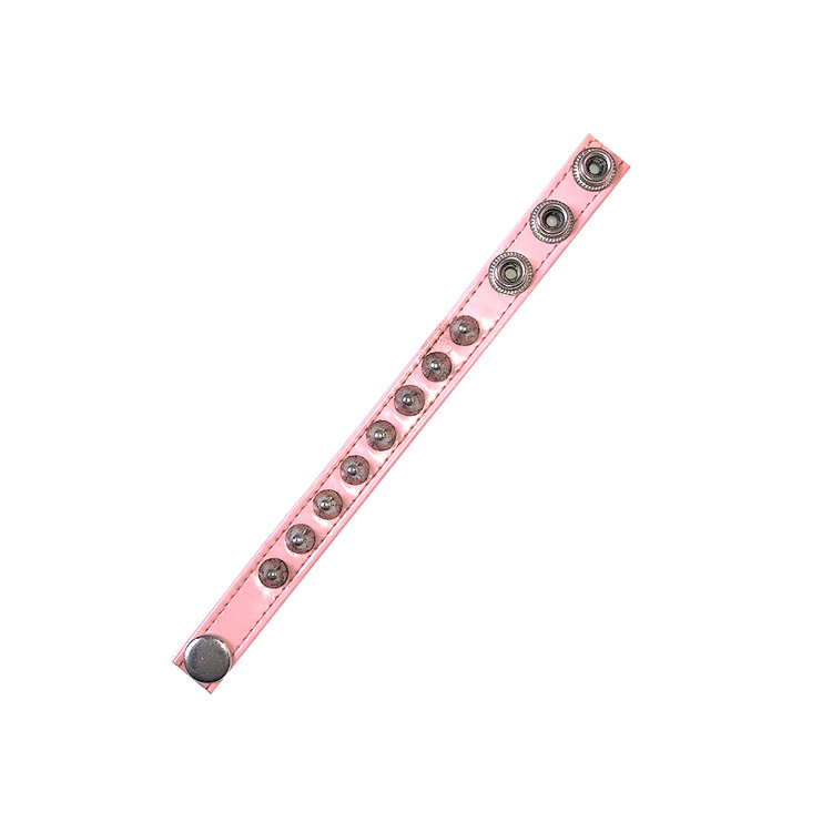 טבעת ניטים ורודה / דמוי עור