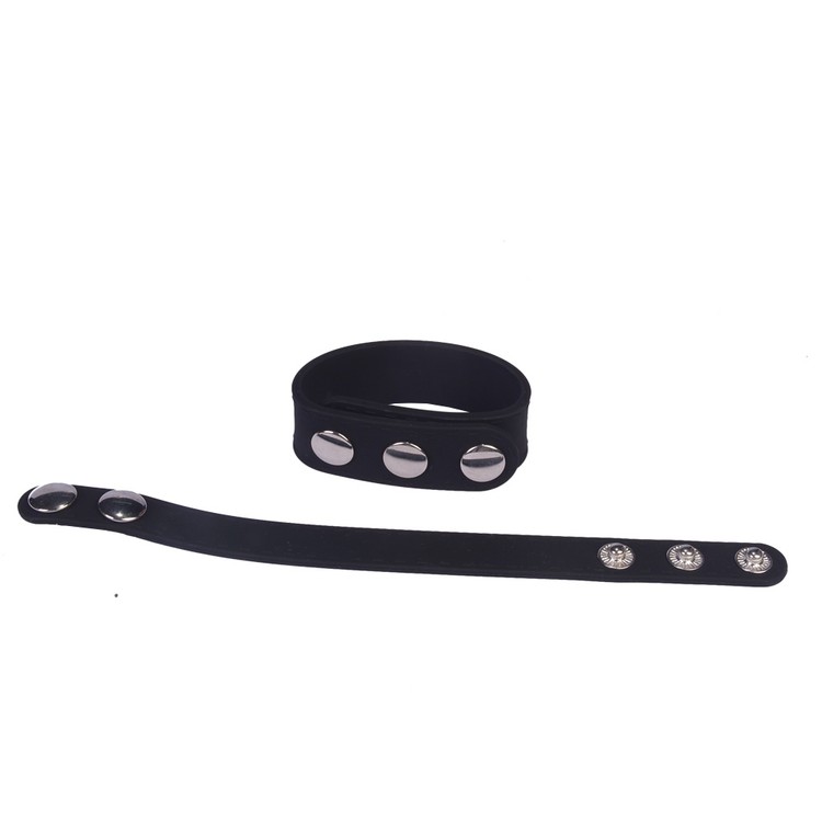 טבעת ניטים  שחורה מסיליקון