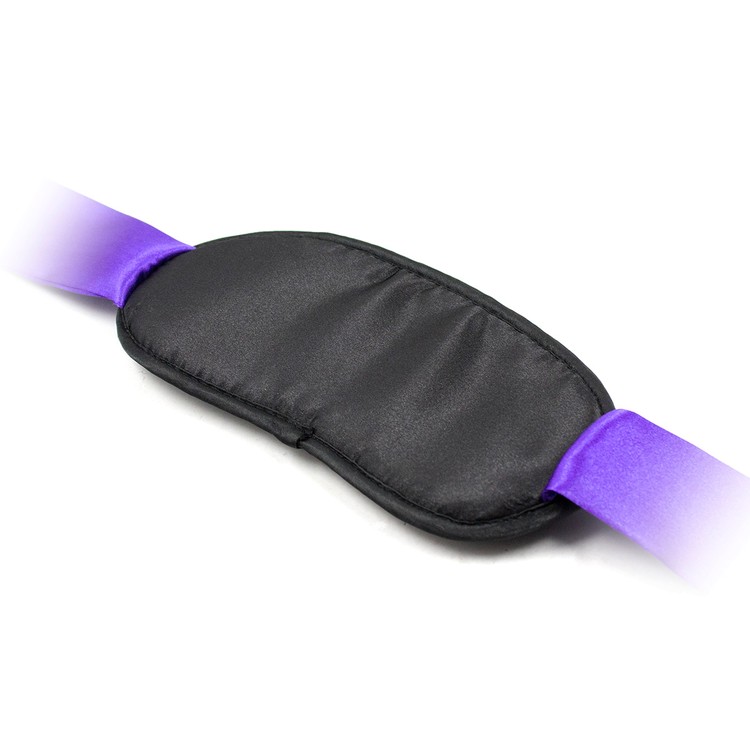 כיסוי עיניים שושנים עם קשירת סרט סטן סגול