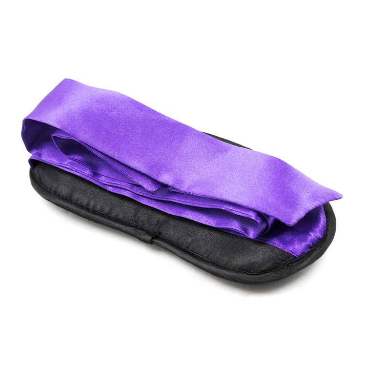 כיסוי עיניים שושנים עם קשירת סרט סטן סגול