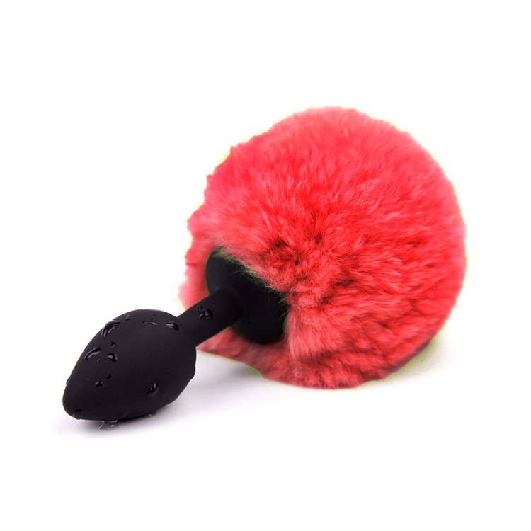 פלאג סיליקון שחור קטן עם זנב באני