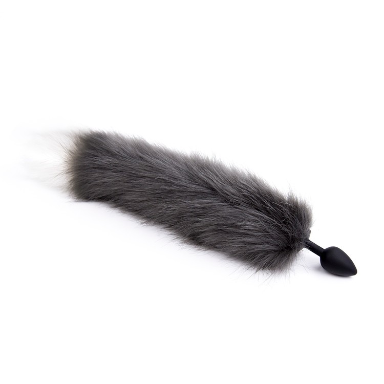 פלאג סיליקון קטן עם זנב פרוות שועל