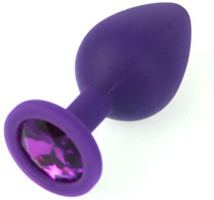 פלאג סיליקון סגול קטן עם יהלום סגול