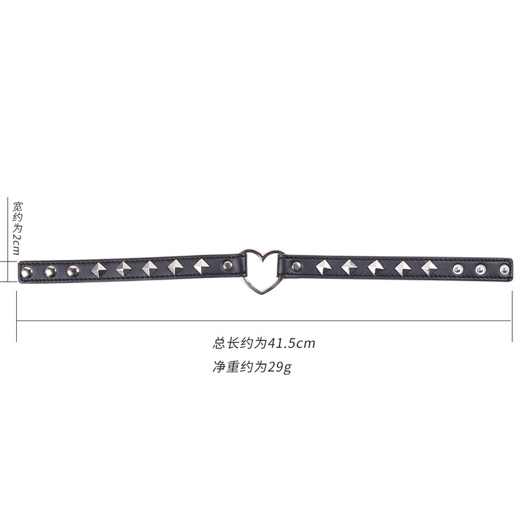 קולר ניטים דק עם טבעת לב