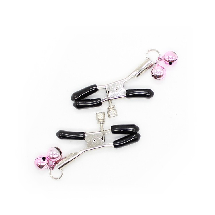 מצבטים מתכווננים עם צמד פעמונים ורודים