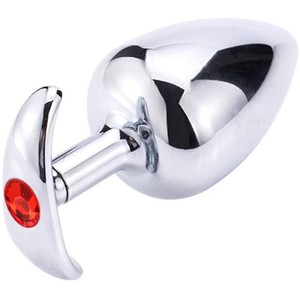 פלאג מתכת עוגן קטן משובץ יהלום אדום