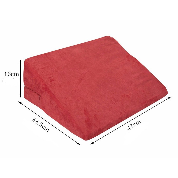 כרית שיפוע תמיכה לסקס מקטיפה אדומה