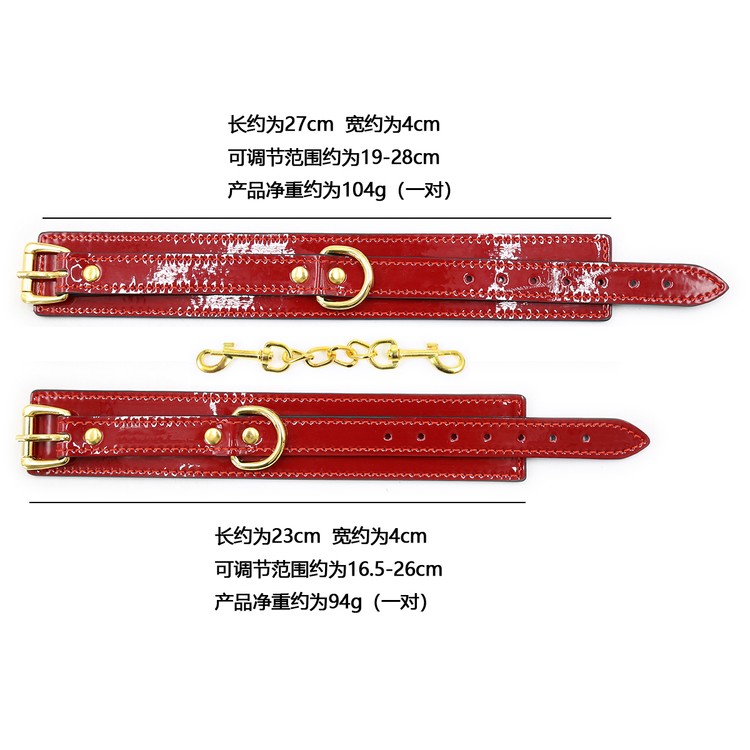 אזיקי ידיים אדומים מהודרים עם איבזור מוזהב