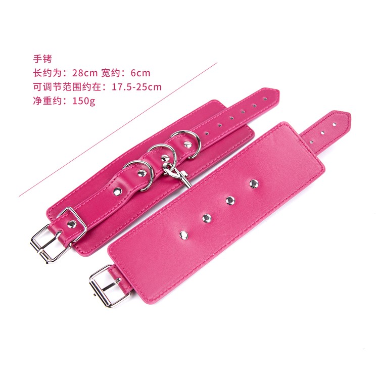 אזיקי ידיים ורודים עם 3 טבעות D