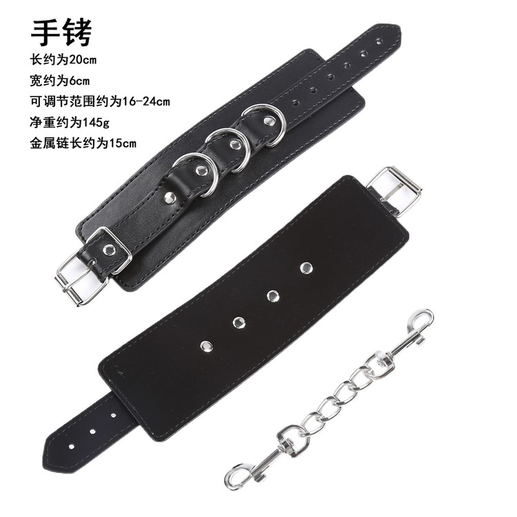 אזיקי ידיים שחורים עם 3 טבעות D