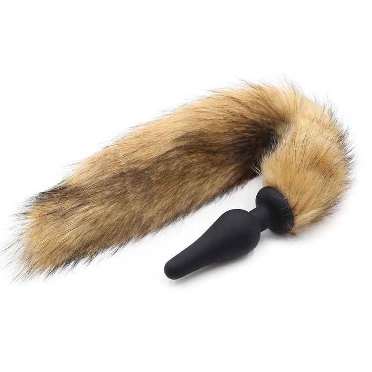 פלג סיליקון M שחור עם זנב שועל