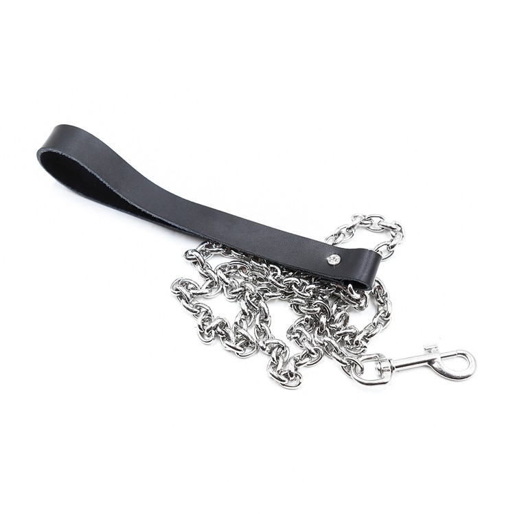 קולר שחור מרוקע ביהלומים  ורצועת מתכת