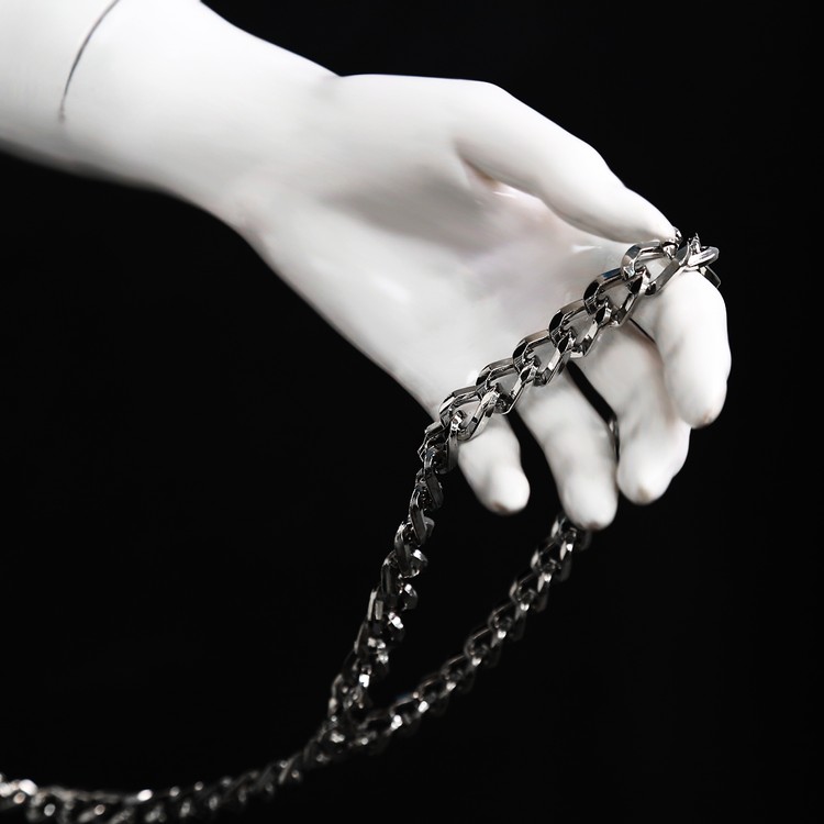 קולר משולב רצועה משרשרת מתכת