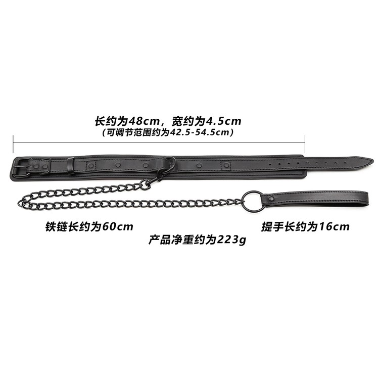 קולר נאופרם עם פנימית ורודה  אבזם ורצועת מתכת שחורה