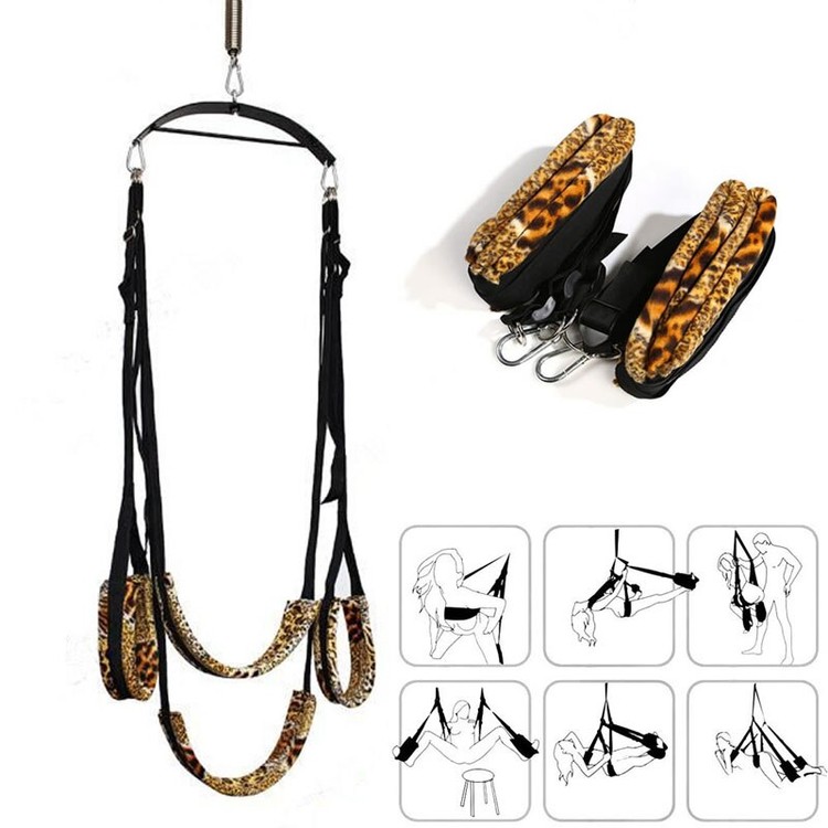 נדנדת סקס ביתי מנומר צהוב Swing