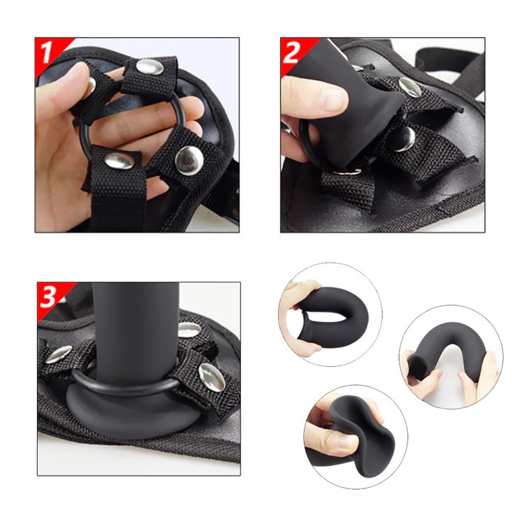 דילדו סיליקון  גדול שחור עם בסיס