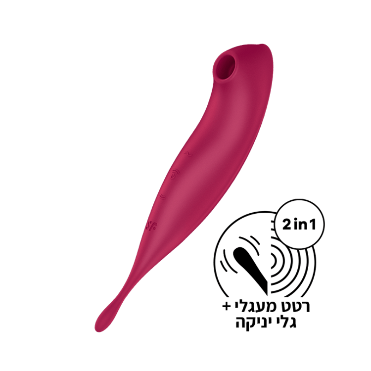 ויברטור יונק עם רטט חיצוני ממוקד-טווירלינג פרו פלוס