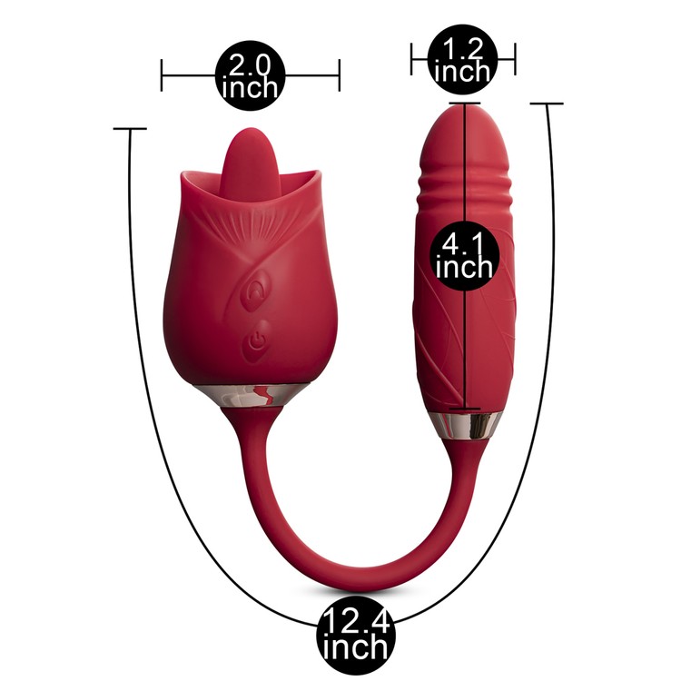 Dual Power Roza ויברטור יניקה+רטט מדמה חדירה