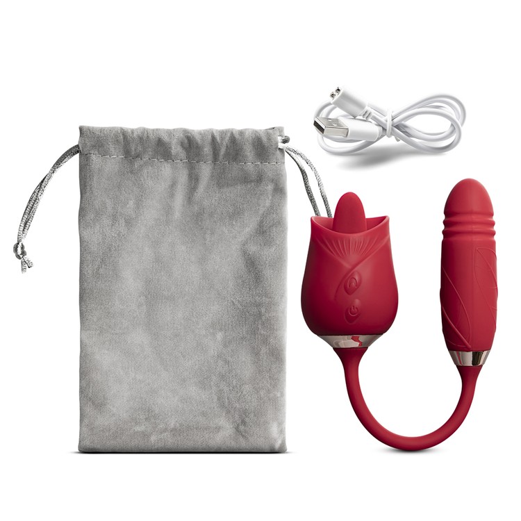 Dual Power Roza ויברטור יניקה+רטט מדמה חדירה