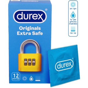 דורקס Extra Safe קונדומים עבים במקצת בתוספת חומר סיכה