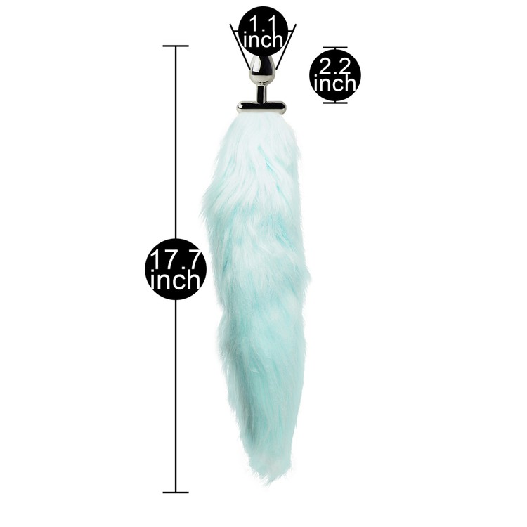 פלאג מתכת עם זנב תכלת ארוך+LED