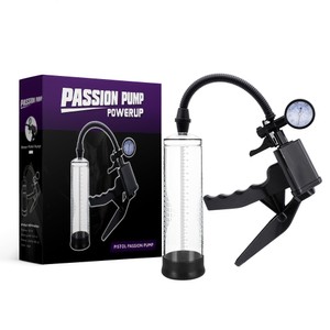 משאבה עם מד לחץ ידני Puassion Pump Powerup+זוג טבעות במתנה