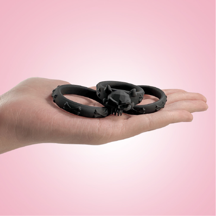 RED PIRATE  שלישיית טבעות סיליקון מעוצבות