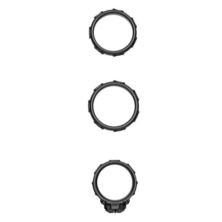 RED PIRATE  שלישיית טבעות סיליקון מעוצבות