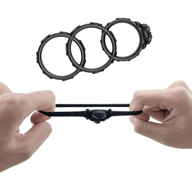 RED PIRATE  שלישיית טבעות סיליקון מעוצבות