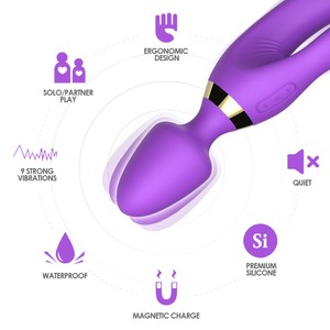 Dual Rabbit Wand ויברטור ארנבון משולב בוונד עוצמתי