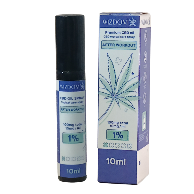 תרסיס שמן CBD  לעיסוי שרירים WIZDOM AFTER WORKOUT