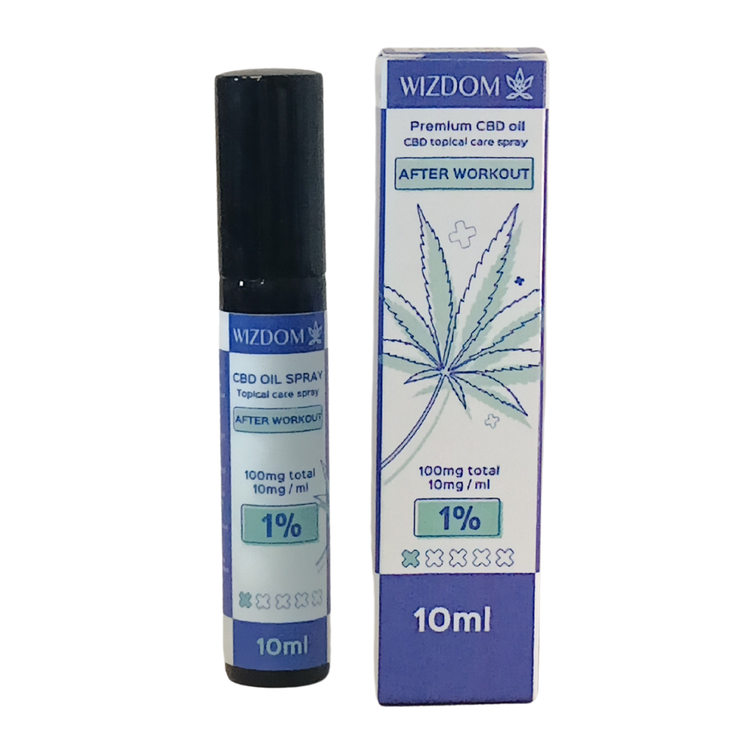 תרסיס שמן CBD  לעיסוי שרירים WIZDOM AFTER WORKOUT