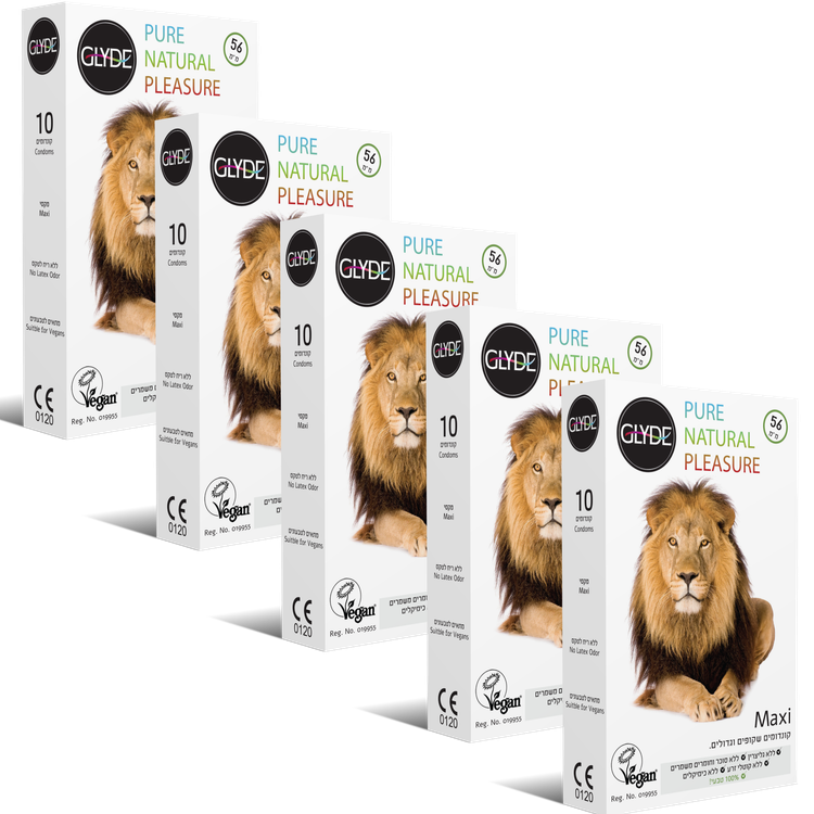 מארז של 5 חבילות קונדומים גלייד מקסי במחיר מיוחד