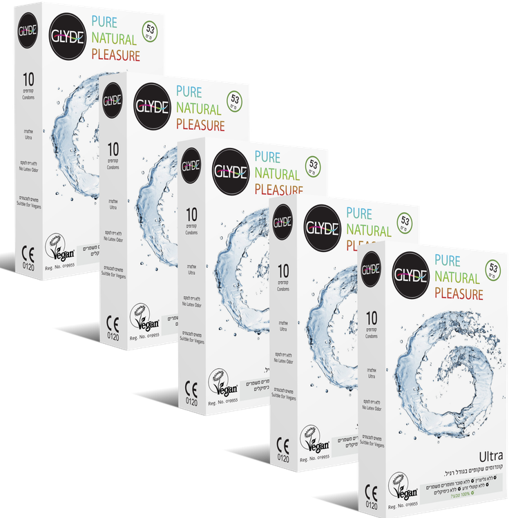 מארז של 5 חבילות קונדומים גלייד אולטרה במחיר מיוחד