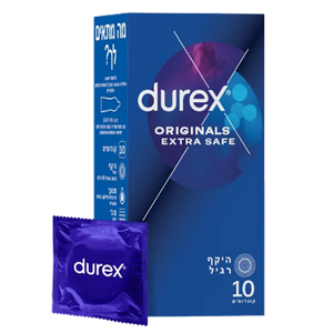 דורקס 10 Extra Safe קונדומים עבים במקצת בתוספת חומר סיכה