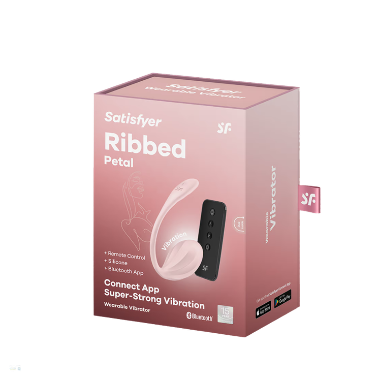 ביצת רטט עם אפליקציה ושלט Ribbed Petal סטיספייר