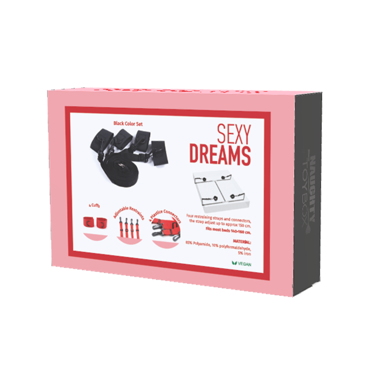 סט קשירה למיטה מוולקרו שחור Sexy Dreams