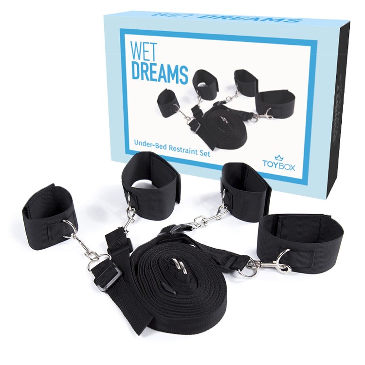 סט קשירה למיטה מוולקרו שחור WET DREAMS