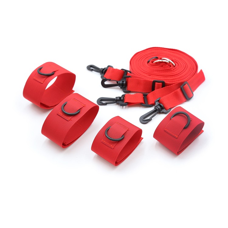 סט קשירה למיטה מוולקרו אדום Sexy Dreams