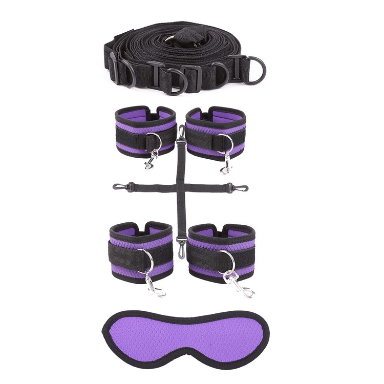 סט קשירה למיטה מנאופרן סגול 'דאון אנדר'