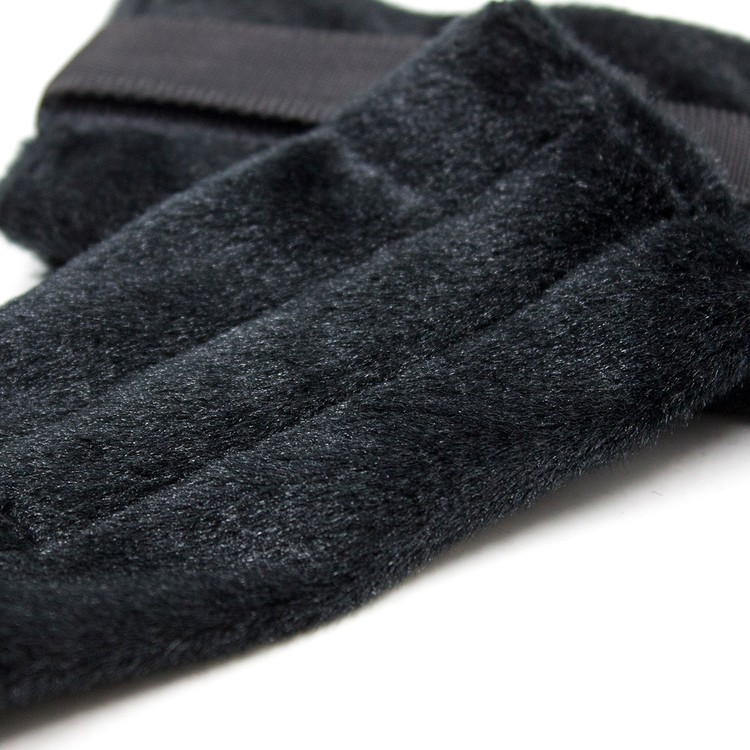 סט קשירה למיטה שחור עם אזיקי קטיפה 'בד טיים סטורי'