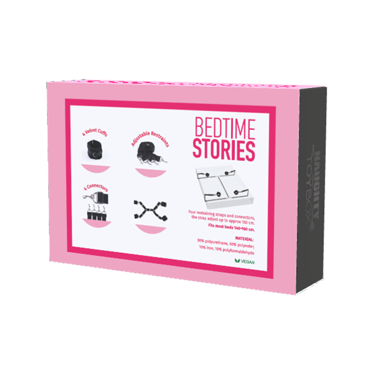 סט קשירה למיטה שחור עם אזיקי קטיפה 'בד טיים סטורי'