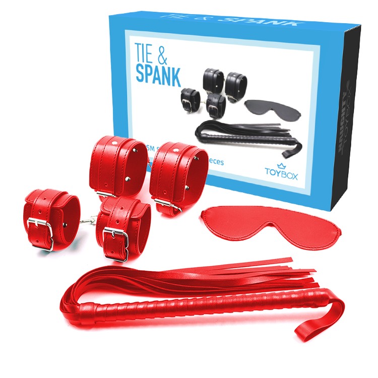 ערכת BDSM אדומה למתחילים Tie & Spank